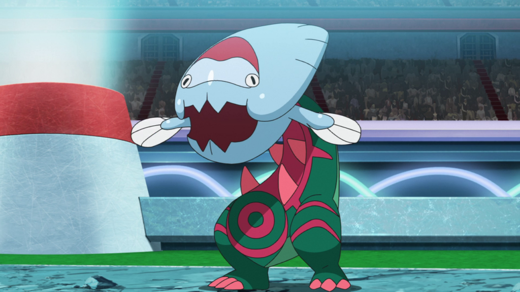 Dracovish in the anime, one of the best Water-type Pokémon