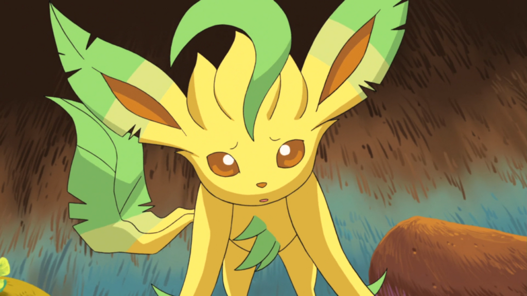 Leafeon in the anime, one of the best Grass-type Pokémon