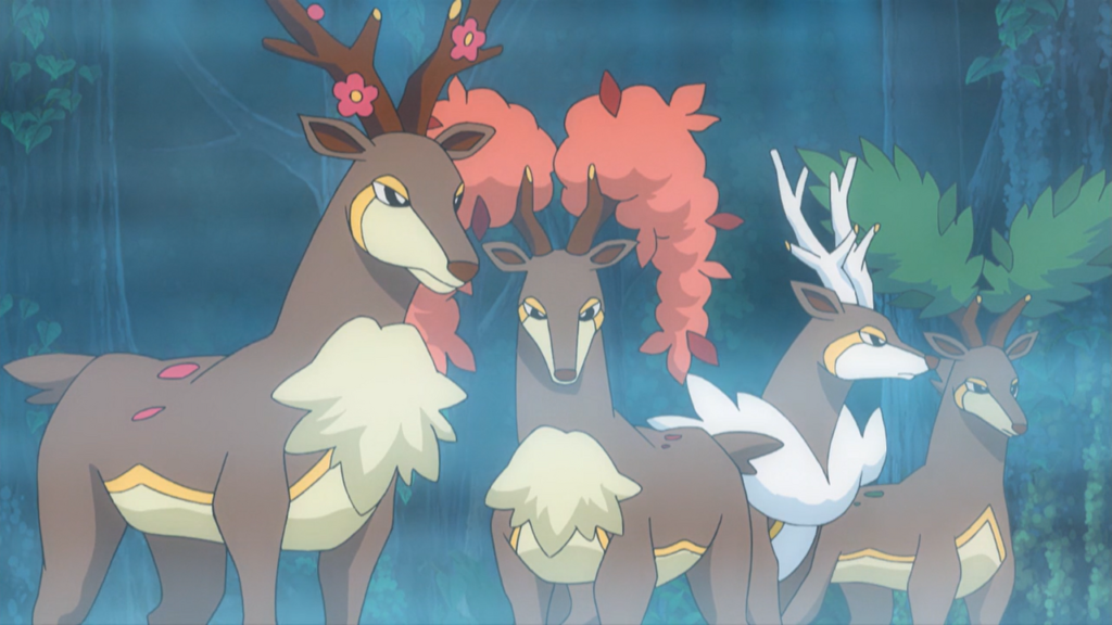 All seasonal forms of Sawsbuck in the anime